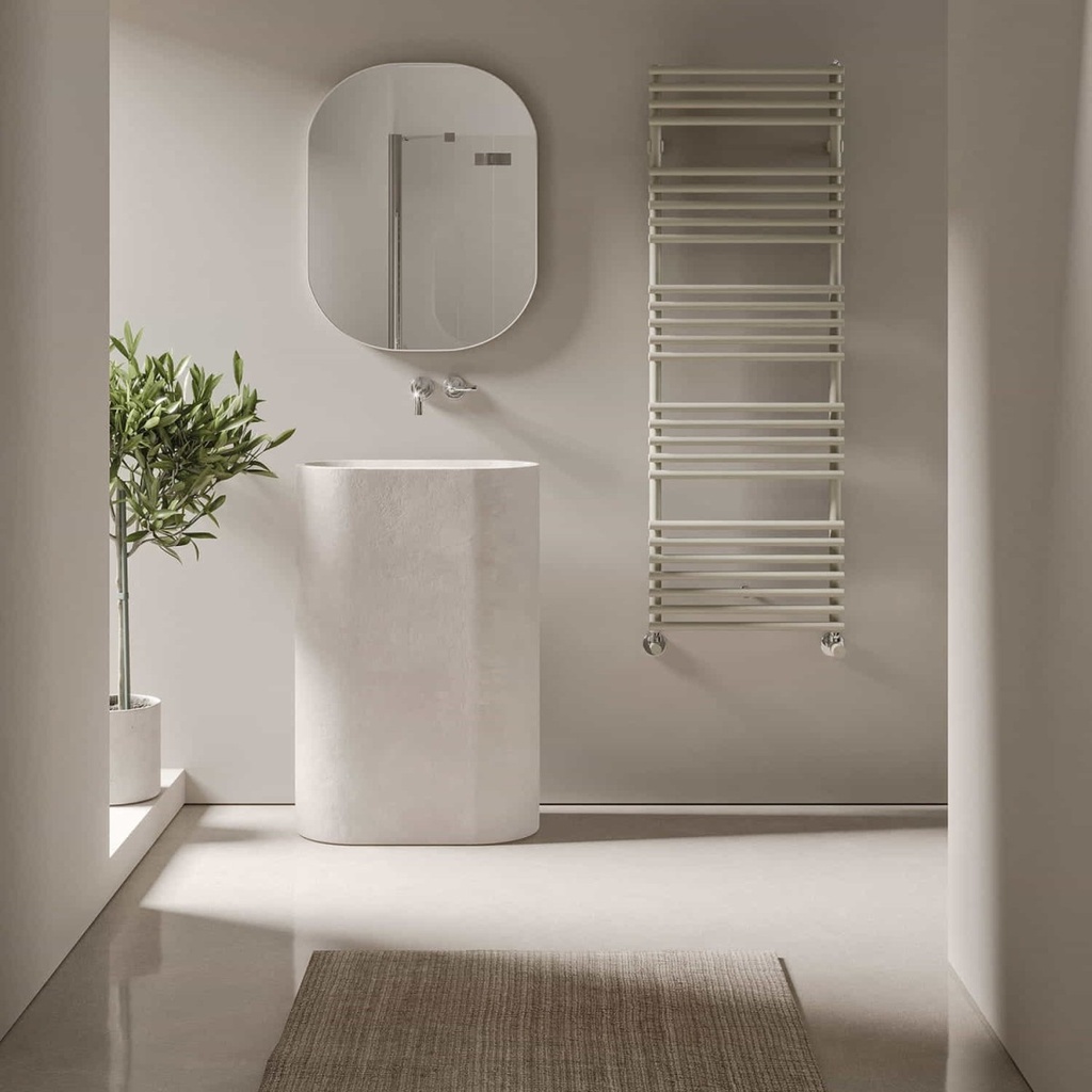 KART 50MM radiateur seche-serviettes eau chaude 625W, blanc, IRSAP - KAM060B01IR05NNN