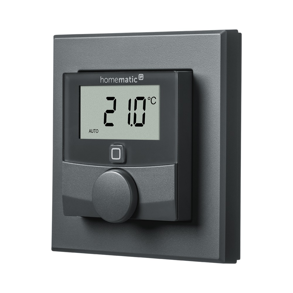 Homematic IP Thermostat mural anthracite avec capteur d’humidité de l’air
