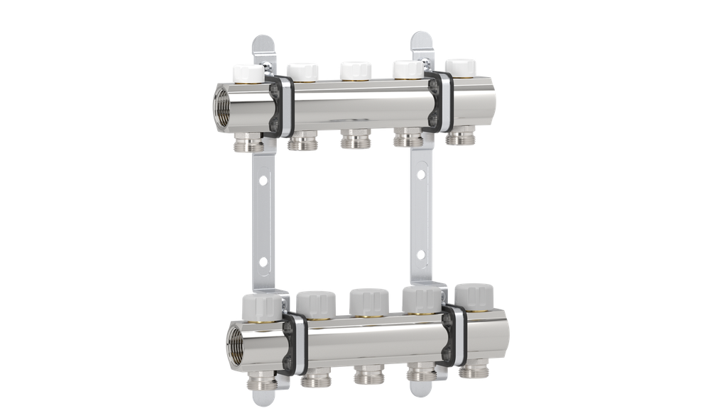 [KF5941012Q] Groupe collecteur Laiton 1"  vannes pour servomoteur et vannes de retour - 12 boucles