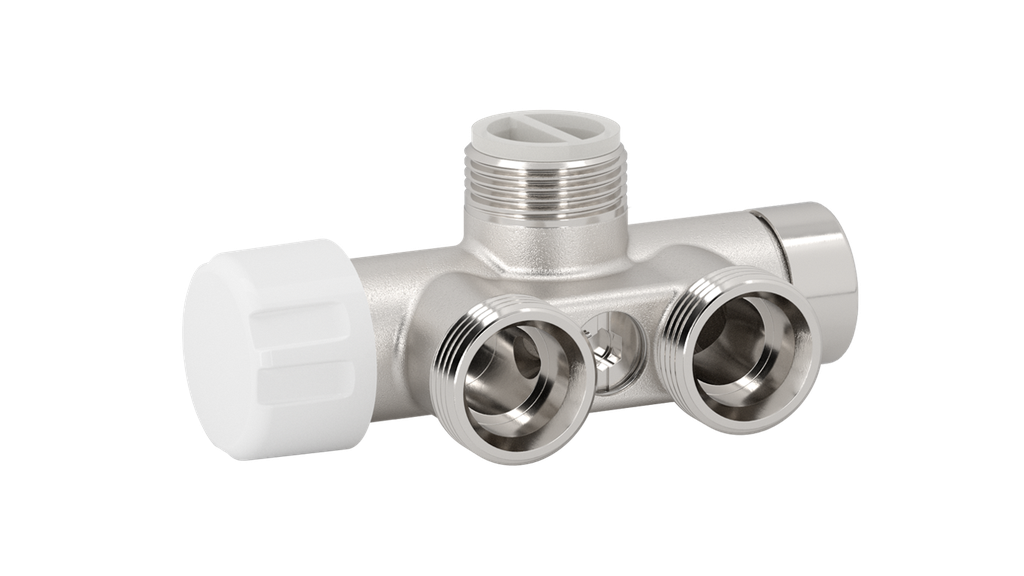 [V86112QTKM50] Vanne TKM thermostatisable mono/bitube version équerre entraxe 50mm