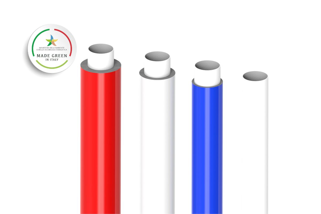 Tube multicouche 26x3 avec gaine isolante Bleu 6mm